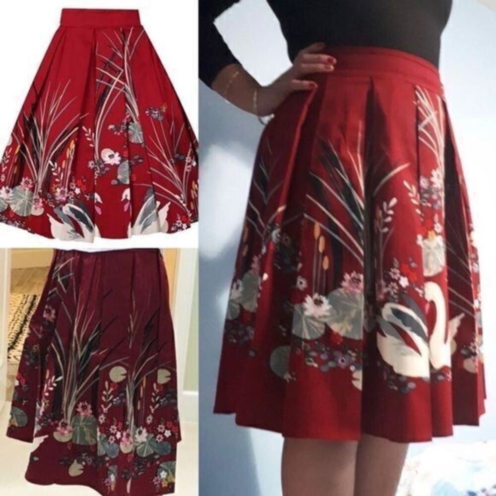 Pleated A-Line Skirt